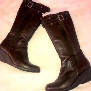 Genuine Leather Brown Knee High Boots 👢 size 09